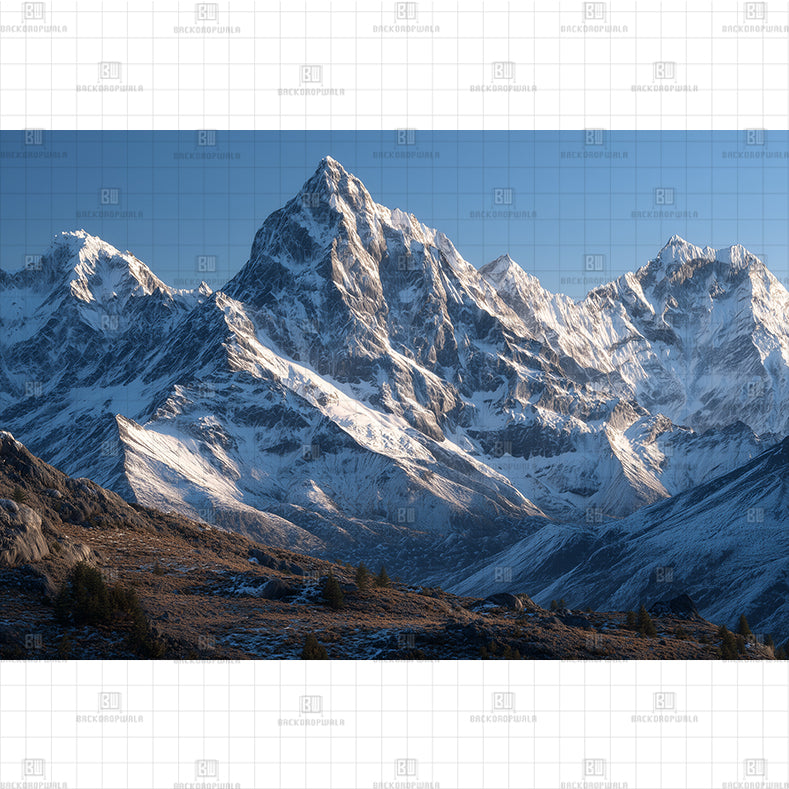 Frozen Giants of the Himalayas Printed Backdrop