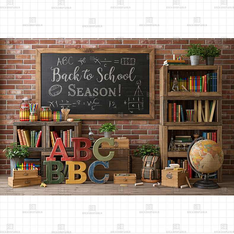 Back to School Season Chalkboard Printed Baby Backdrop