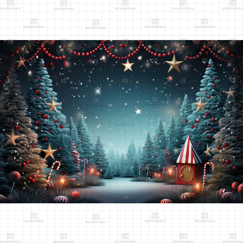 Snowy Forest Printed Baby Backdrops