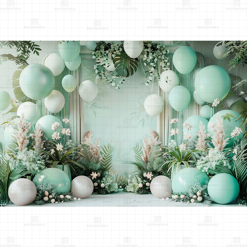 Garden Birthday Glow Printed Baby Backdrop