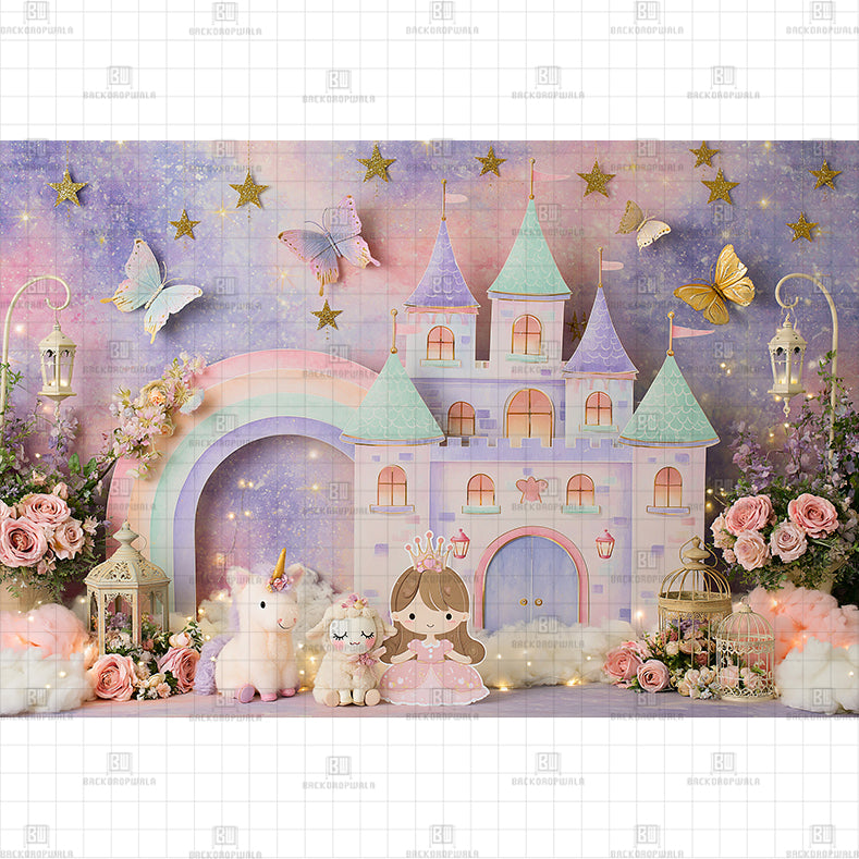 Unicorn Blossom Printed Baby Backdrop