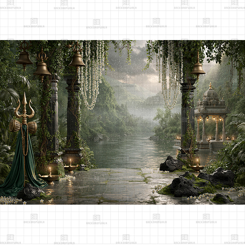 Pillar Hall Ruins Printed Baby Backdrop