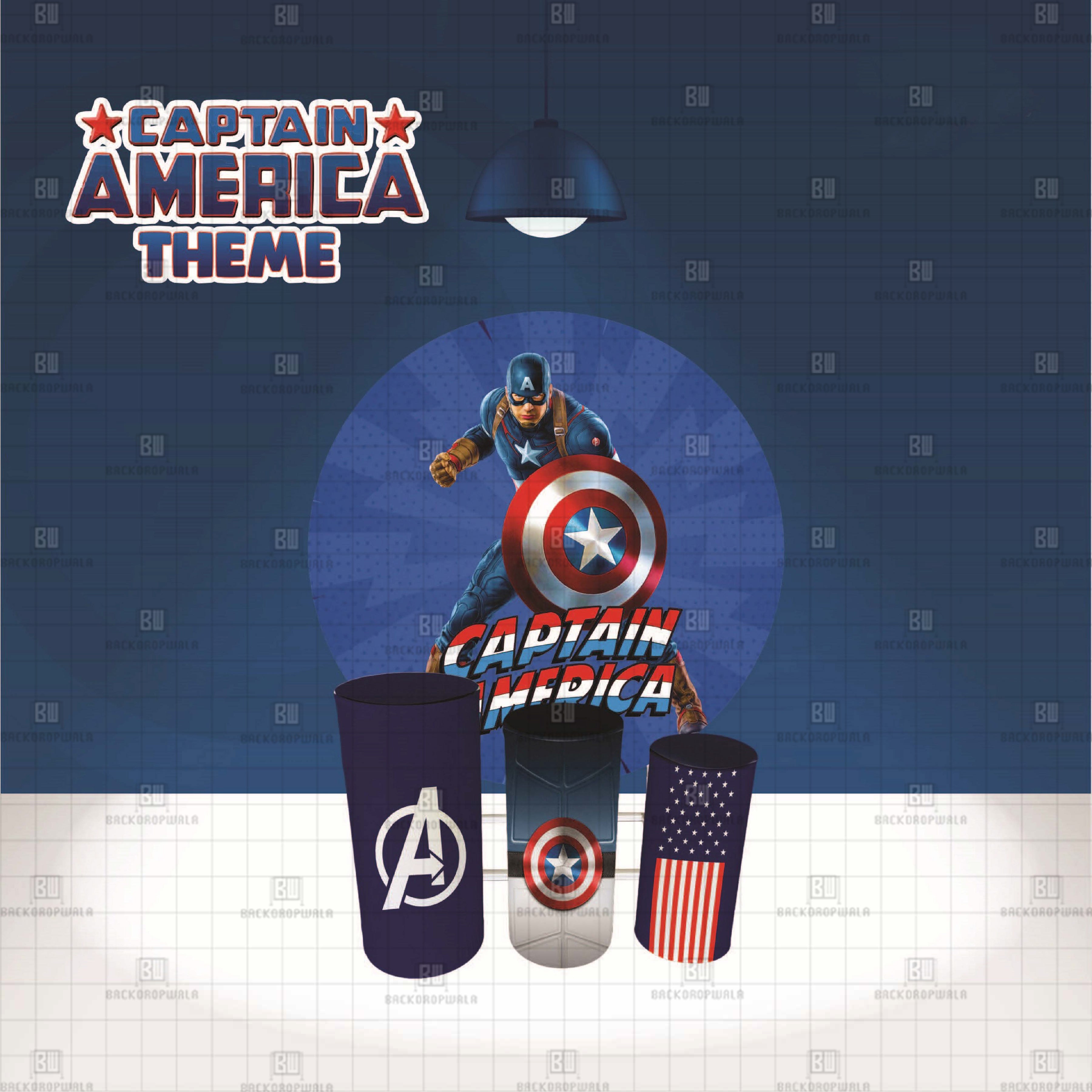 Captain America Theme Event Ring & Drum Cover Set