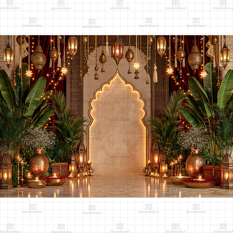Temple Palace Printed Diwali Baby Backdrop