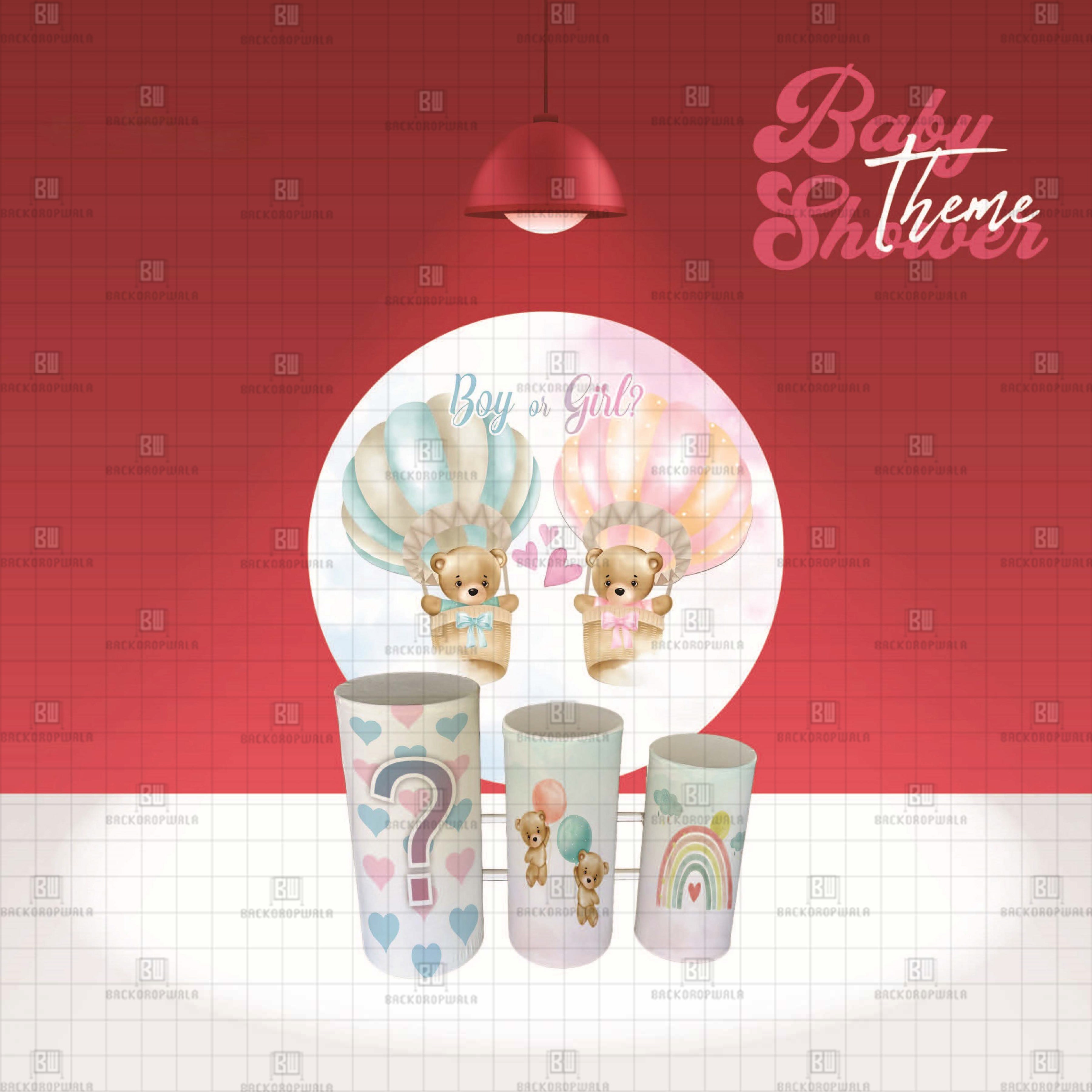 Baby Shower Teddy Theme Event Ring & Drum Cover Set