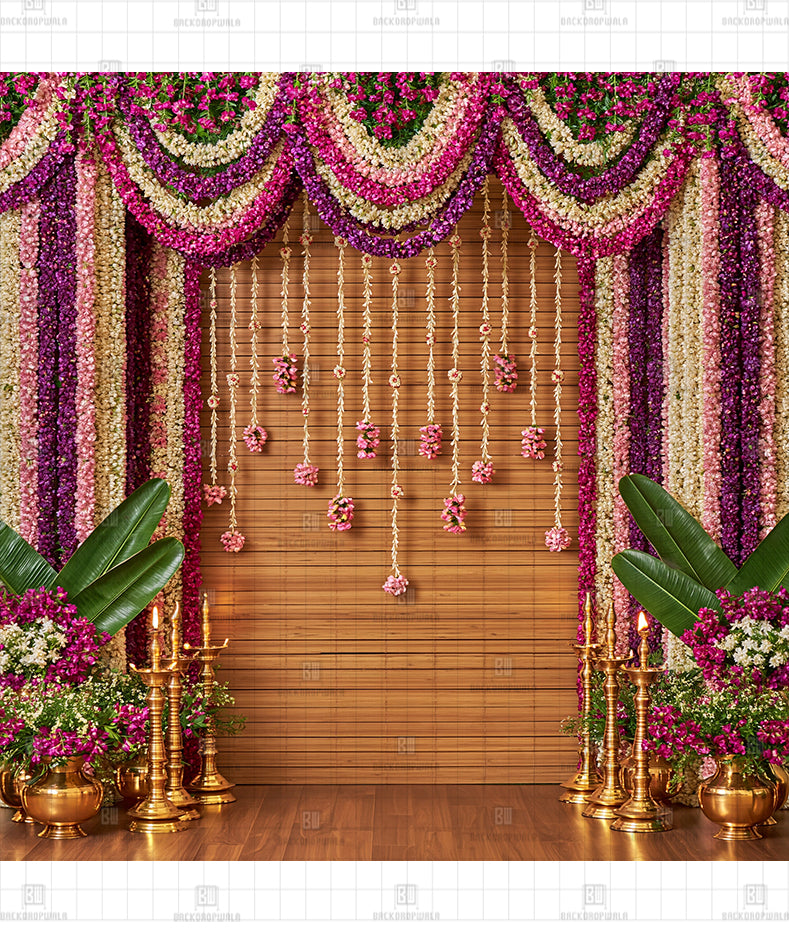 Lavender Orchid Printed Diwali Decoration Backdrop