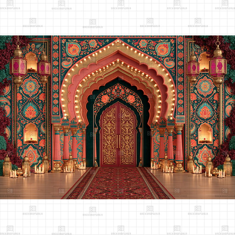 The Maharaja’s Aisle of Lights Printed Diwali Baby Backdrop