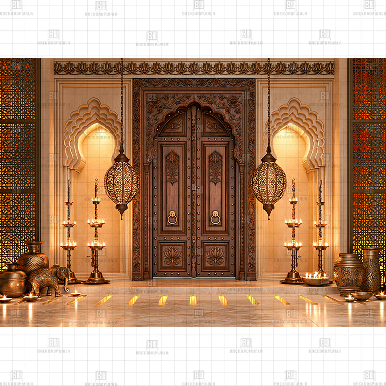 Royal Haveli Entrance Printed Diwali Baby Backdrop