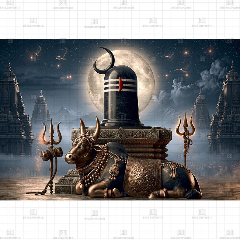 Sacred Cow Temple Setting Printed Backdrop
