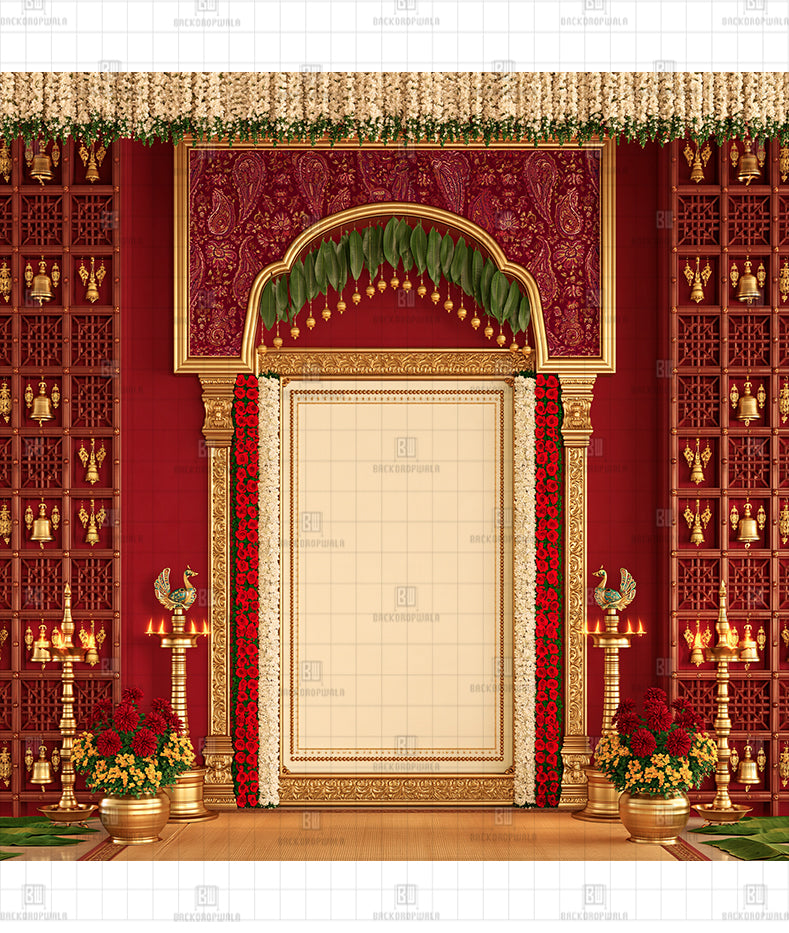 Swarna Ghanta Mandapam Printed Diwali Decoration Backdrop