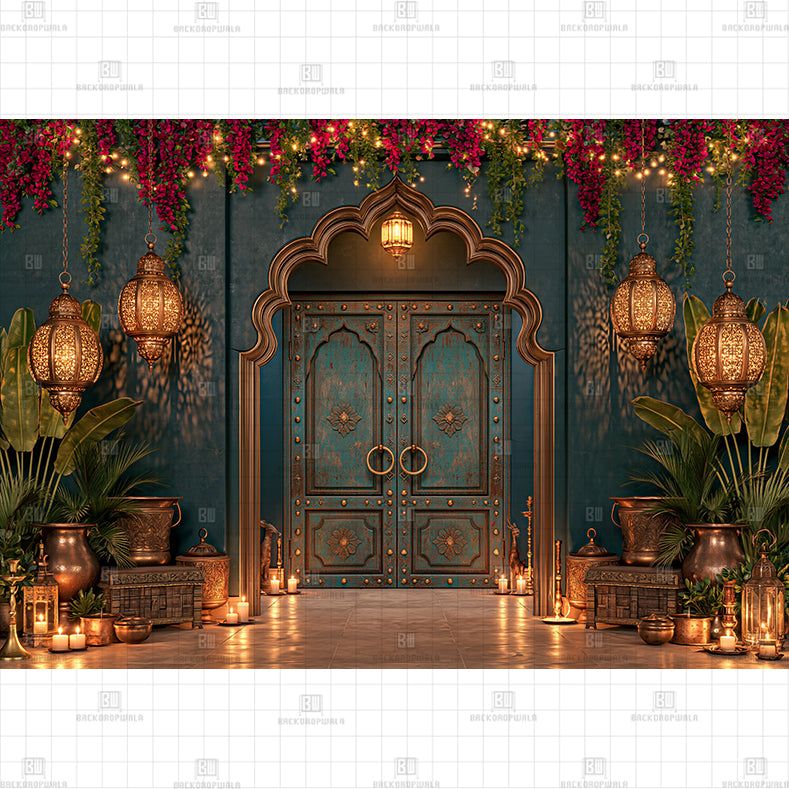 Heritage Haveli Courtyard Printed Diwali Baby Backdrop