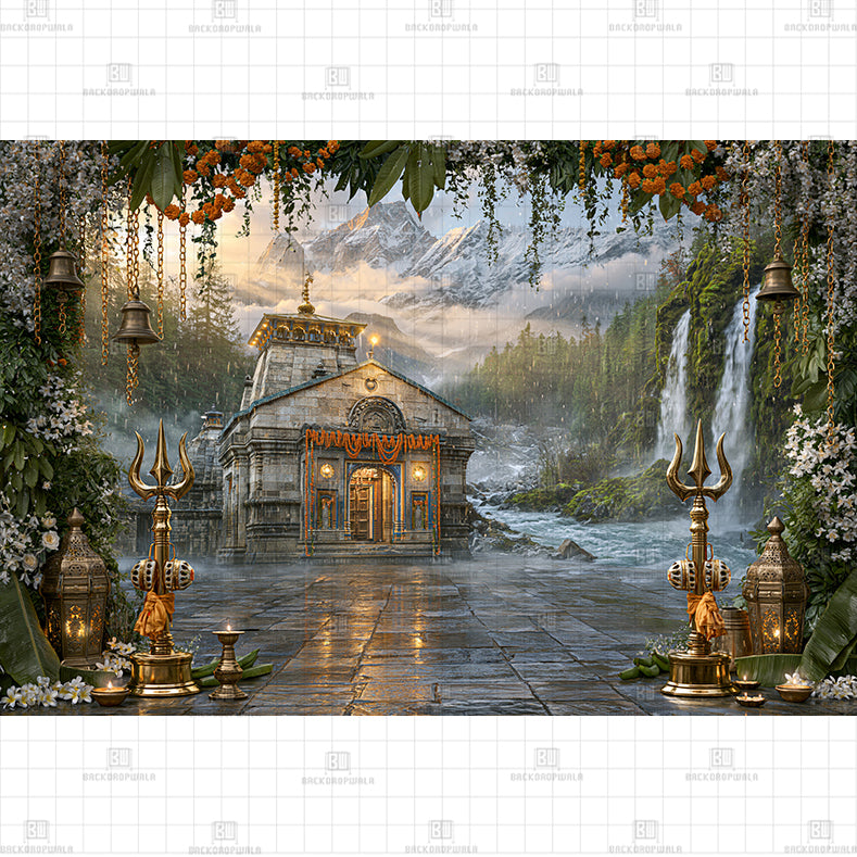 The Divine Aura of Kedarnath Prited Baby Backdrop