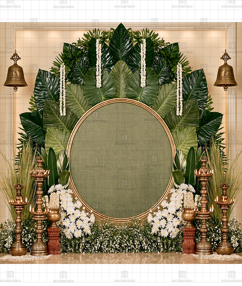 The Botanical Temple Court Printed Diwali Decoration Backdrop