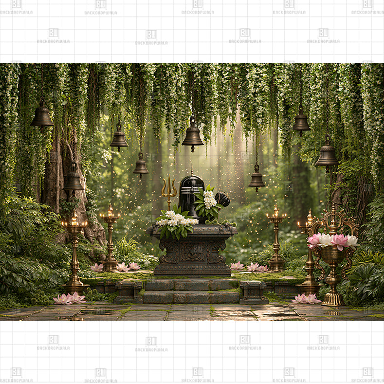The Enchanted Shiva Lingam Prited Baby Backdrop