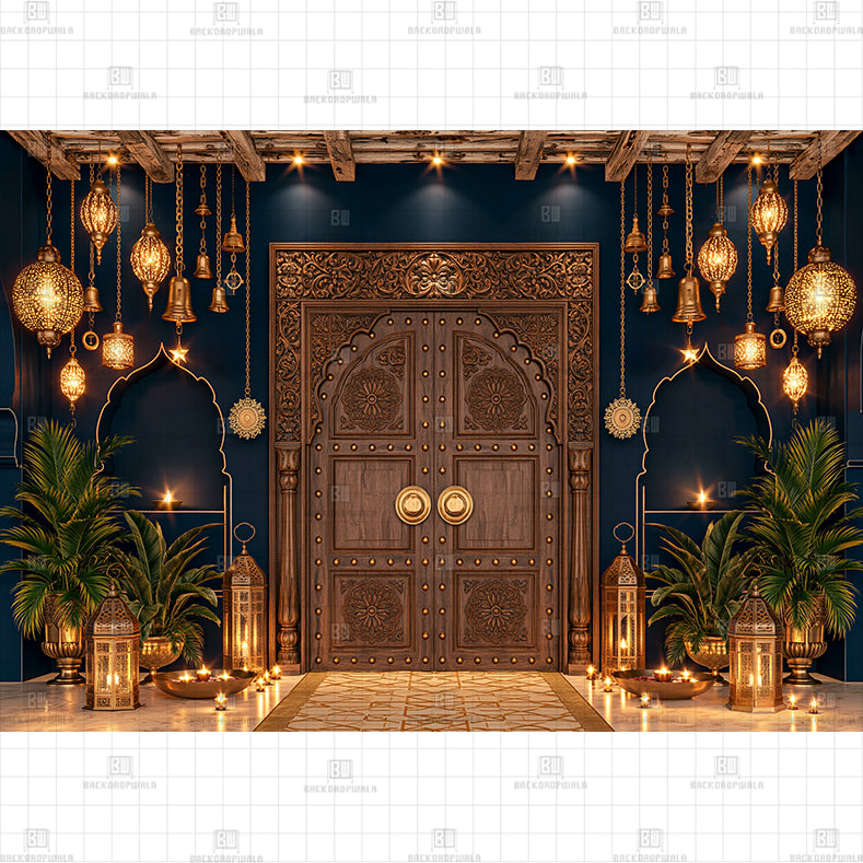 Heritage Timber Darwaza Printed Diwali Baby Backdrop