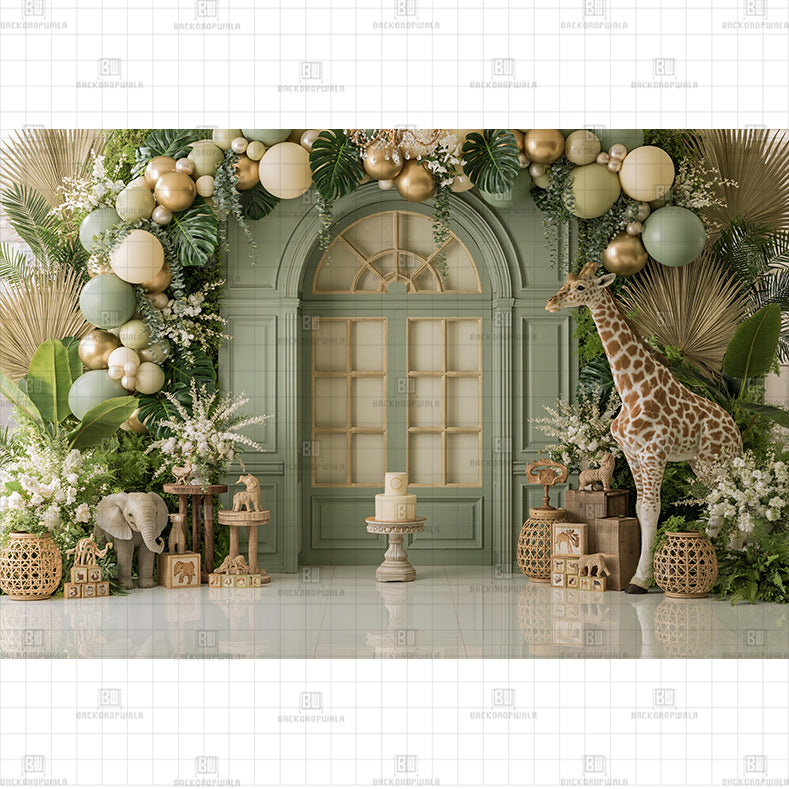 Garden Birthday Glow Printed Baby Backdrop