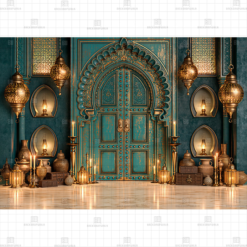 Starlight Hanging Bells Printed Diwali Baby Backdrop