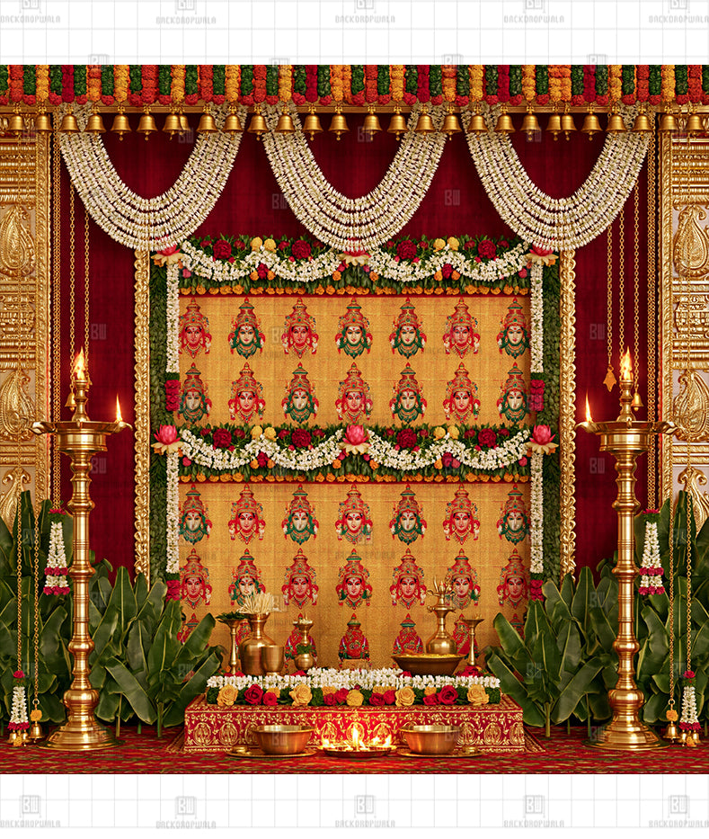 Sri Mahalakshmi Utsav Haven Printed Diwali Decoration Backdrop