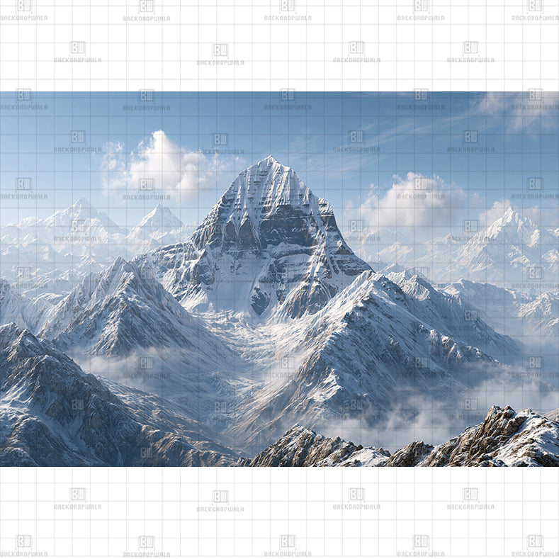 Whispering Clouds of the Himalayas Prited Baby Backdrop