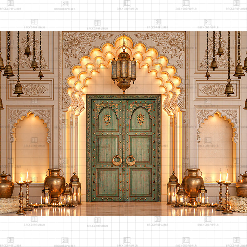 Serene Sandstone Twilight Printed Diwali Baby Backdrop