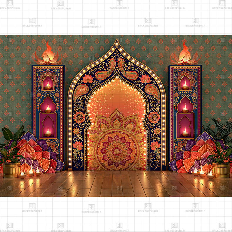 Heritage Palace Mandap Printed Diwali Baby Backdrop
