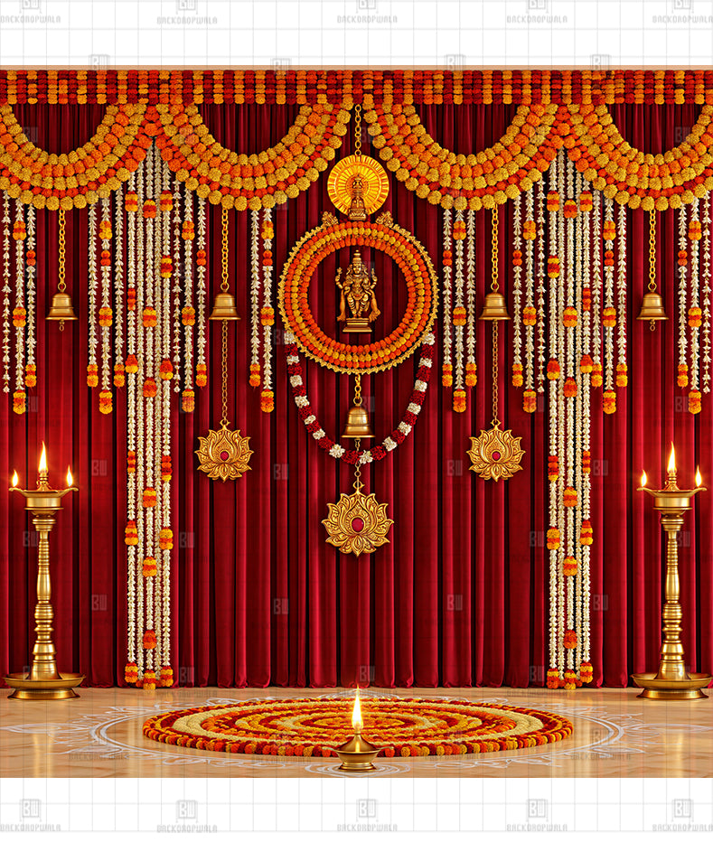 Mahalakshmi Divya Utsav Printed Diwali Decoration Backdrop