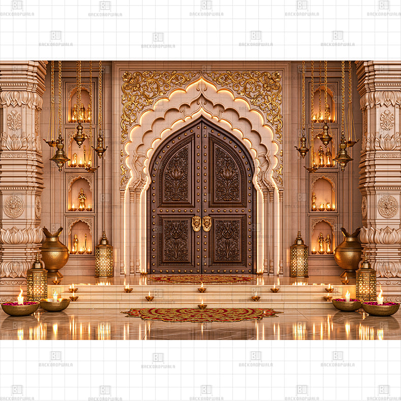 The Royal Haveli Courtyard Printed Diwali Baby Backdrop
