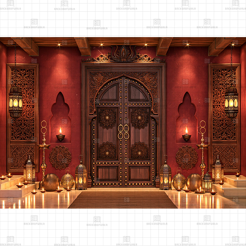 Rosewood Palace Portal Printed Diwali Baby Backdrop