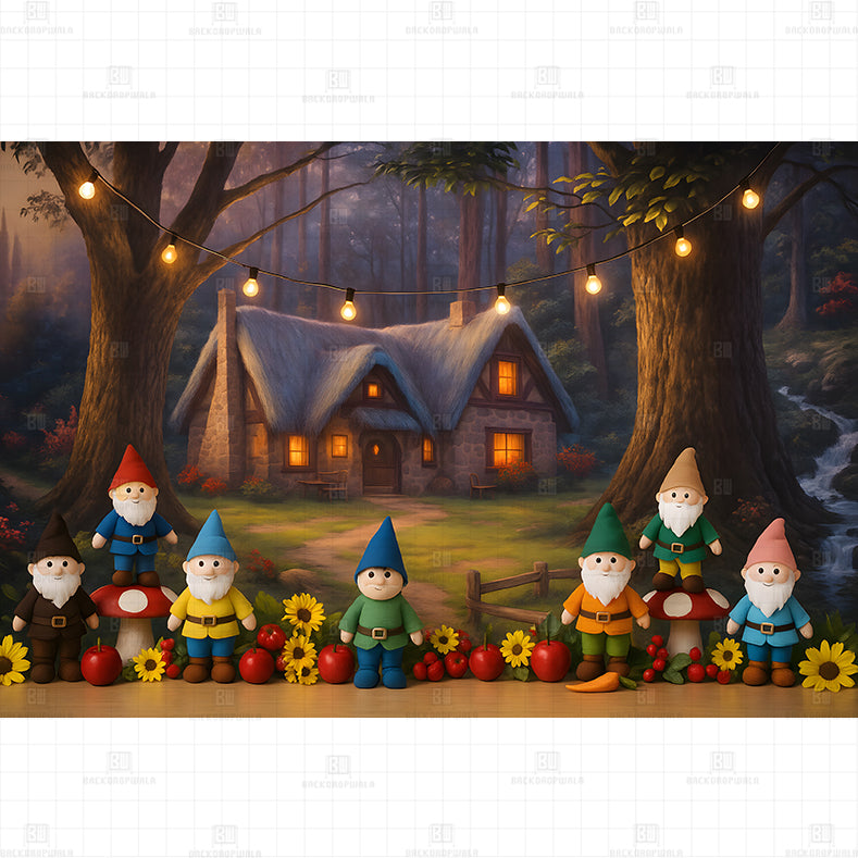 Little dwarfs Printed Baby Backdrop