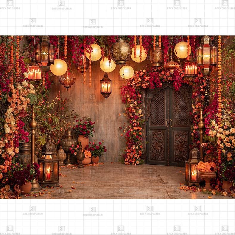 Heritage Palace Garden Printed Diwali Baby Backdrop