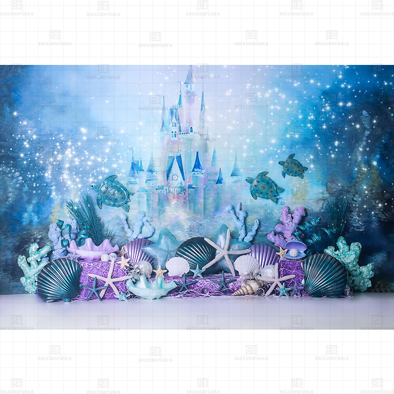 Magical Sea Castle printed Baby Backdrop