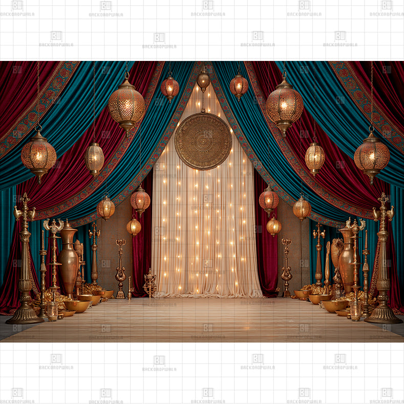 Imperial Darbar Lights Printed Diwali Baby Backdrop