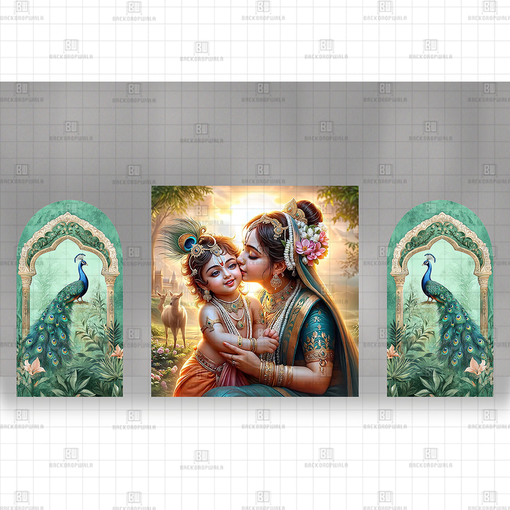 Baby Krishna Theme Event Decor Backdrop