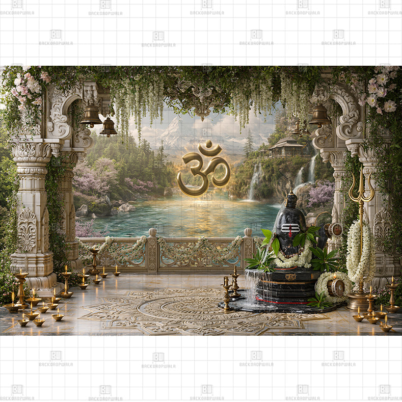 Ancient Temple Cavern Printed Baby Backdrop