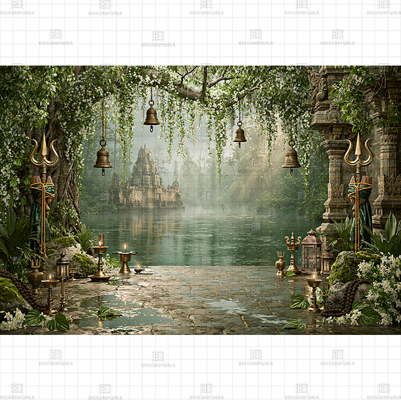 Meditation Cave Interior Printed Baby Backdrop
