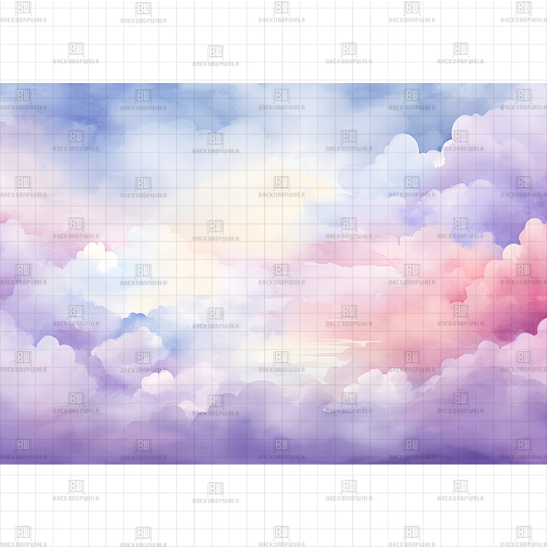 Dreamy Cloud Pastel Backdrop Printed Born Baby Backdrop