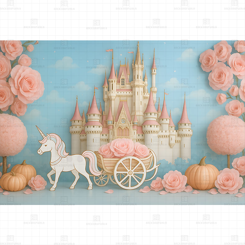 Unicorn Blossom Printed Baby Backdrop