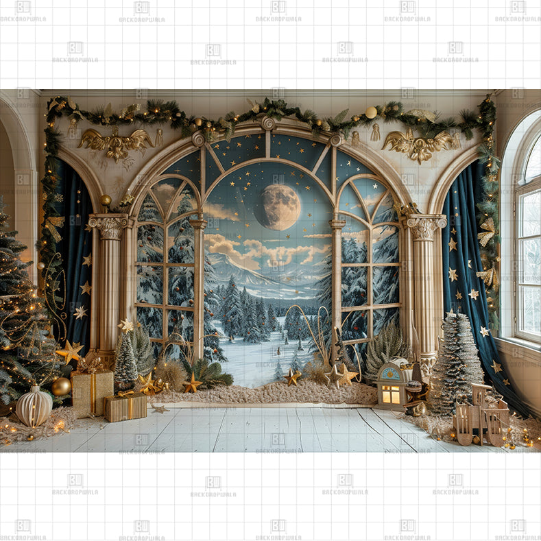 Winter Wonderland Archway Printed Baby Backdrop