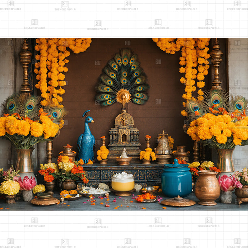 Festive Temple Altar Printed Baby Backdrop