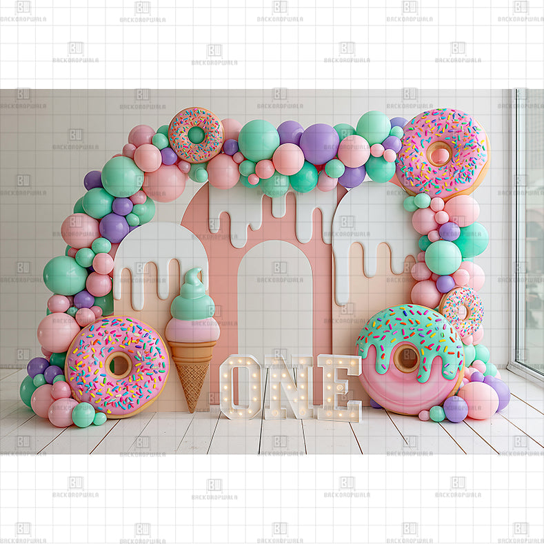 Pearl Petals Birthday Printed Baby Backdrop