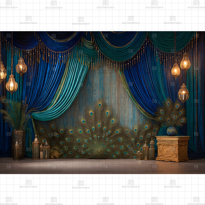 Blue Drape Palace PRINTED BACKDROP