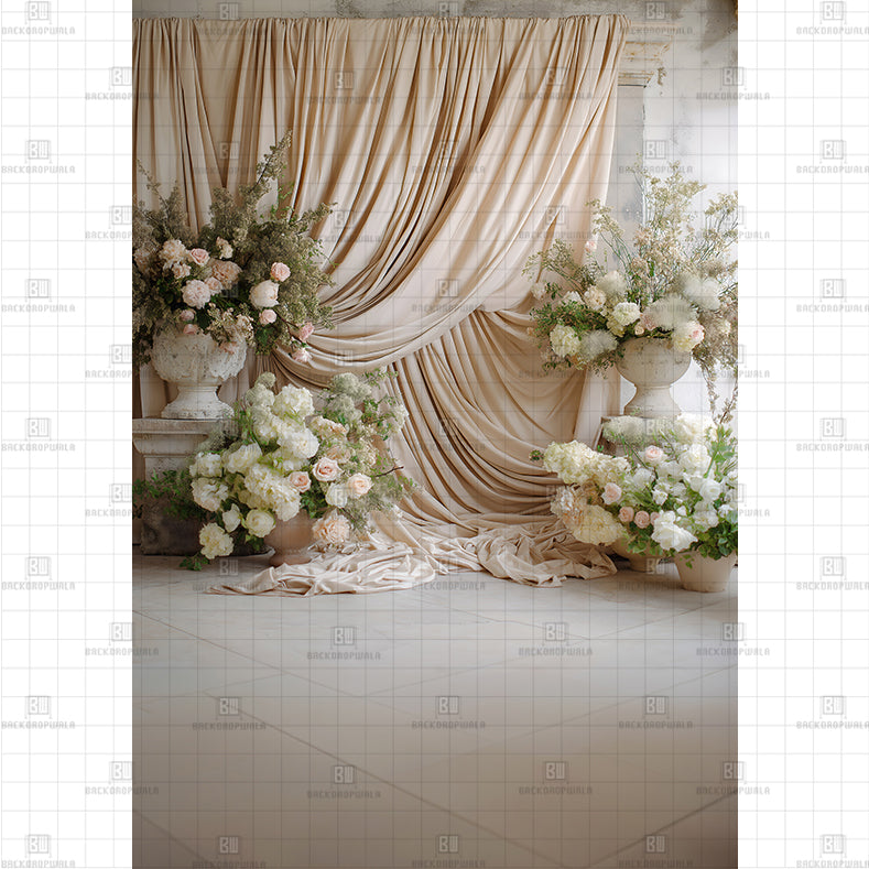 The Sophisticated Neutral Studio Set Printed Maternity Backdrop