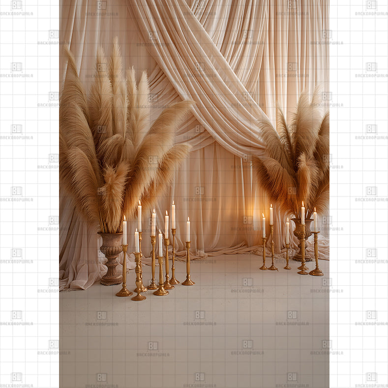 Classic Draped Candle Gallery Printed Maternity Backdrop