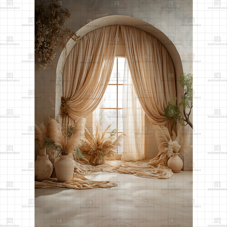Chiffon Gateway Arch Backdrop Printed Maternity Backdrop