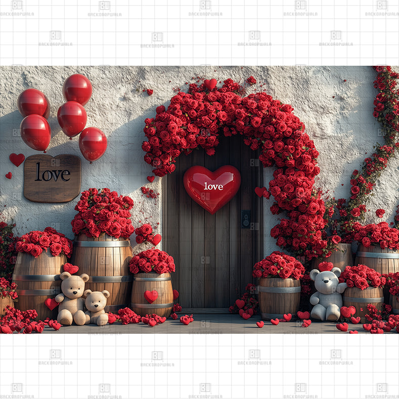 A Wonderland of Love Printed Backdrop