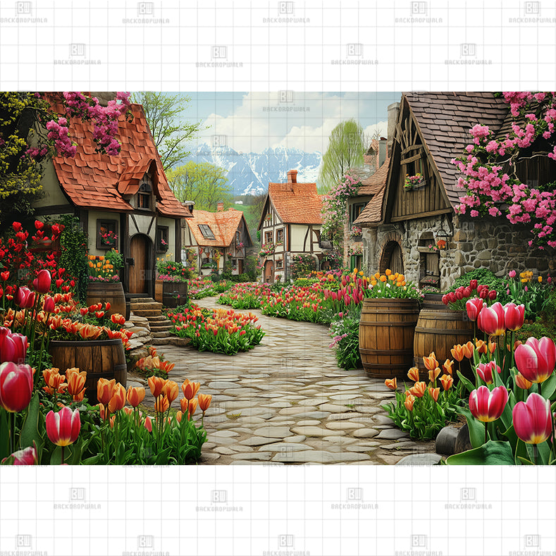 Fairytable Village Pathway Printed Baby Backdrop