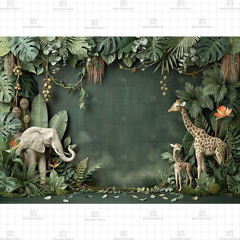 Dino Land Volcano Printed Baby Backdrop