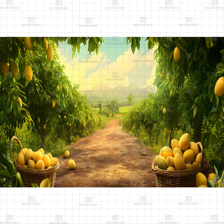 Mango Orchard Path Printed Baby Backdrop