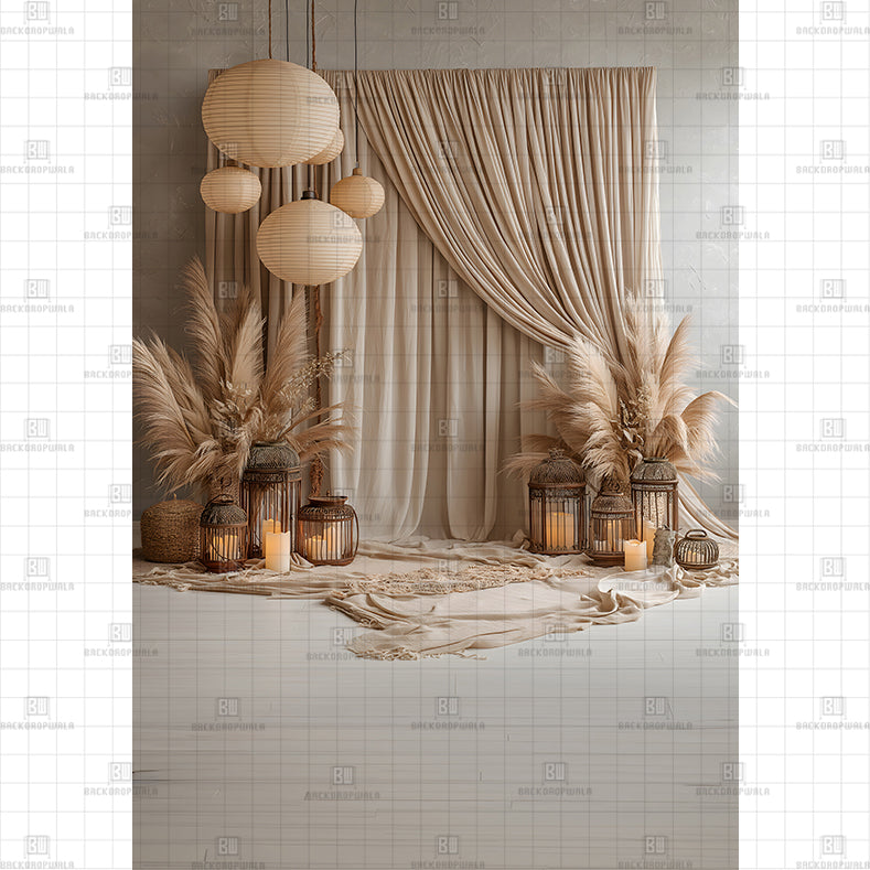 Candlelit Chiffon Atrium Printed Maternity Backdrop