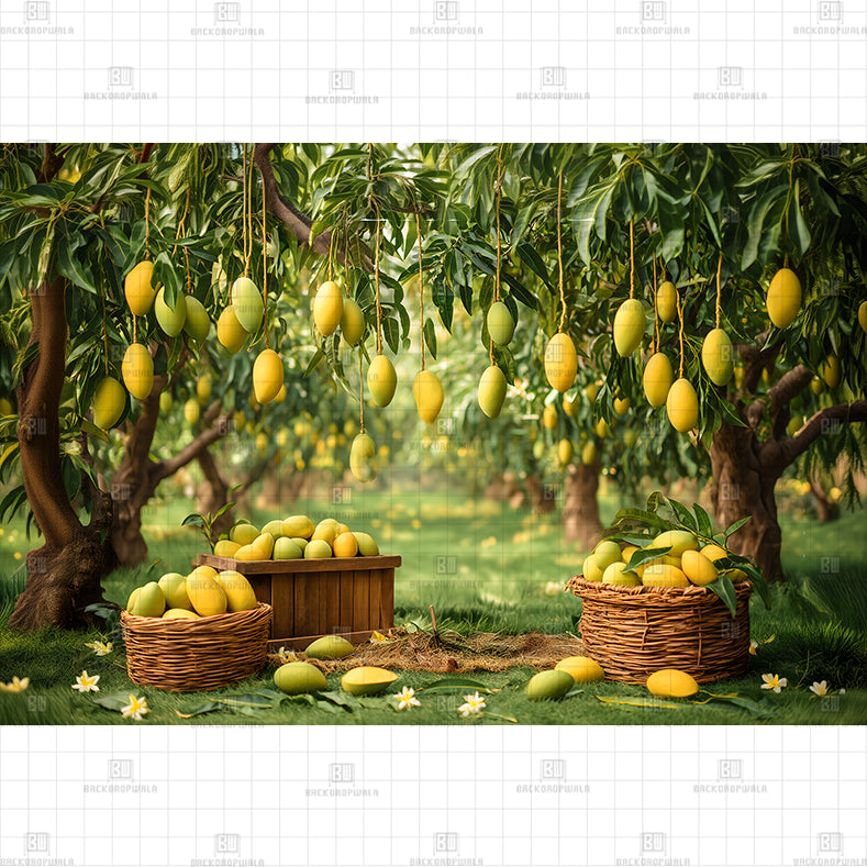 Tropical Mangoo Farm Landscape Printed Baby Backdrop